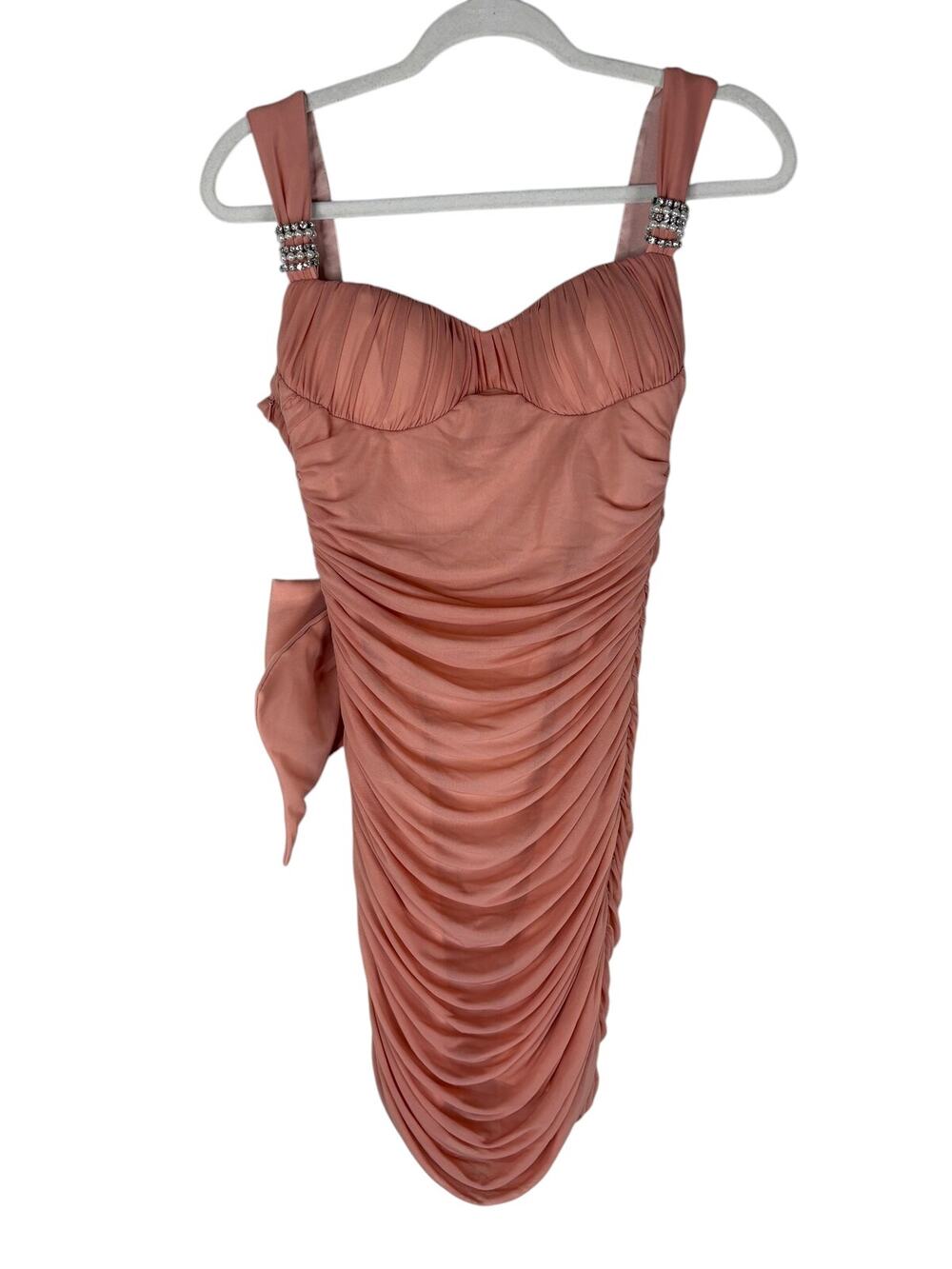 Nana Jacqueline Mini Dress Bow Embellished Formal Romantic Party Cocktail Hoco L